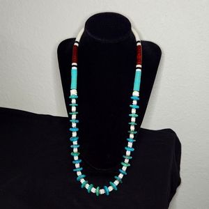 NWOT Navajo Turquoise Rondells & Heishe Bead Necklace